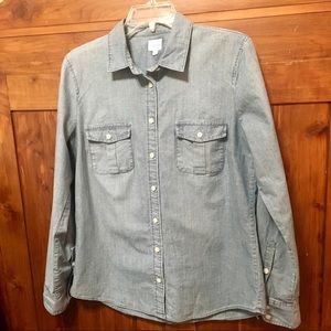 J Crew Chambray Button Front Shirt